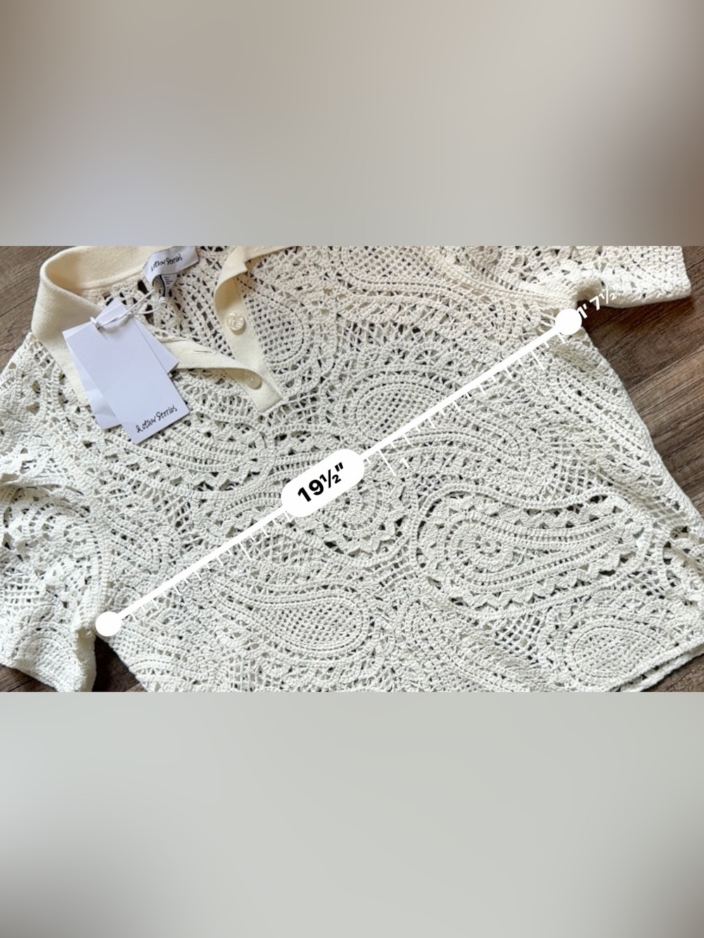 & Other Stories Crochet Paisley Polo NWT size small - Picture 6 of 7